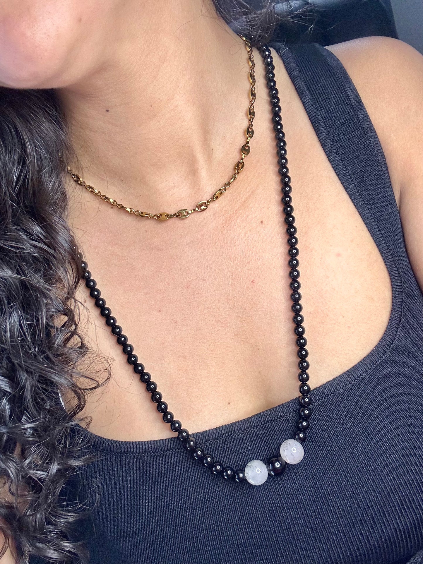 Long Black Necklace