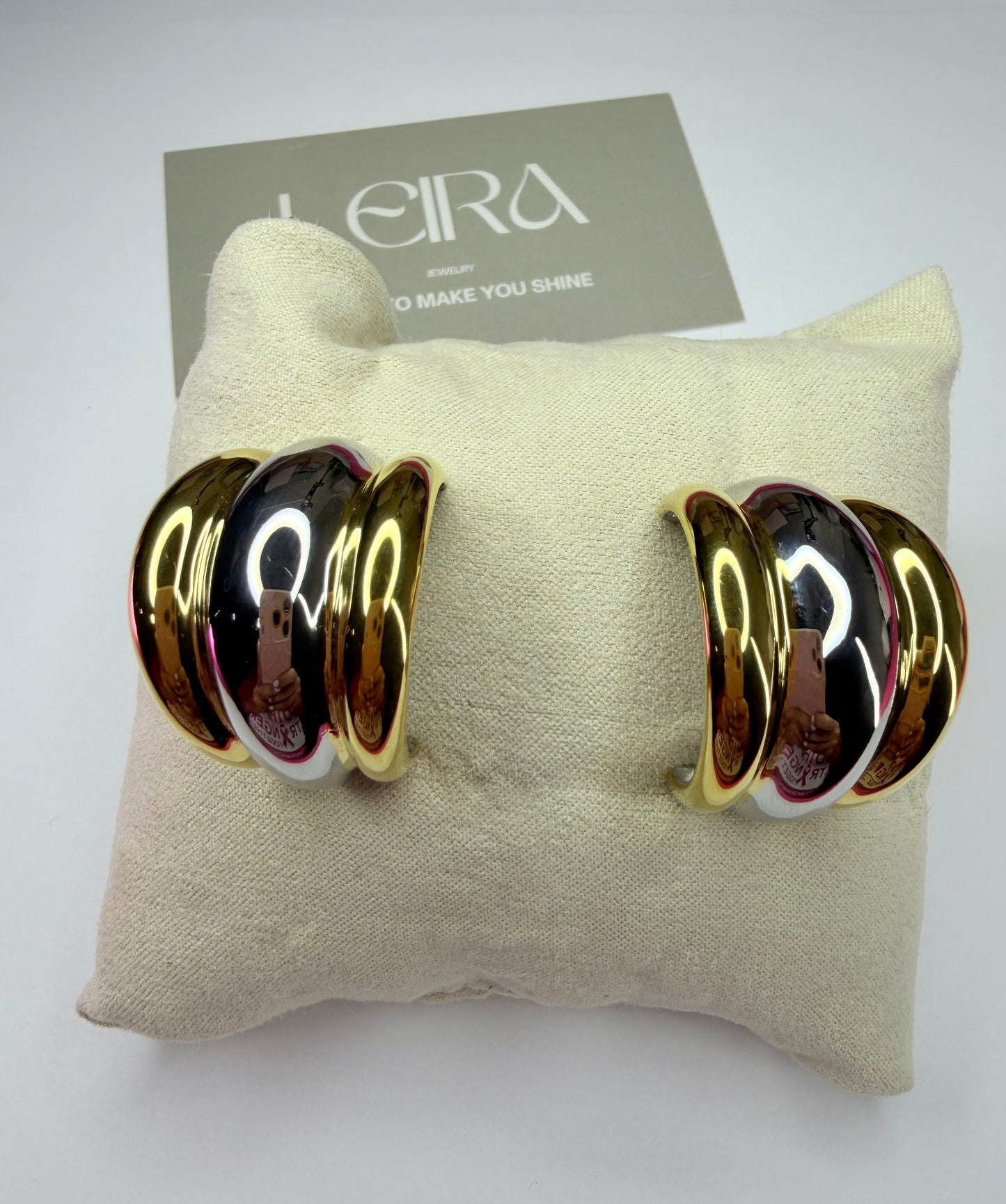 Large Hoop Earring in gold and silver