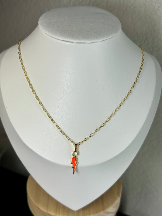 Orange Lightning Necklace